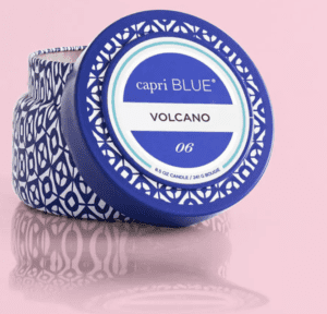 Take your favorite fragrance with you no matter where you are off too next! This Volcano Printed Travel Tin is perfect for the wanderlust at heart. The candle has a gorgeous white and blue design, ensuring that it provides a vibrant pop of color anywhere you place it.